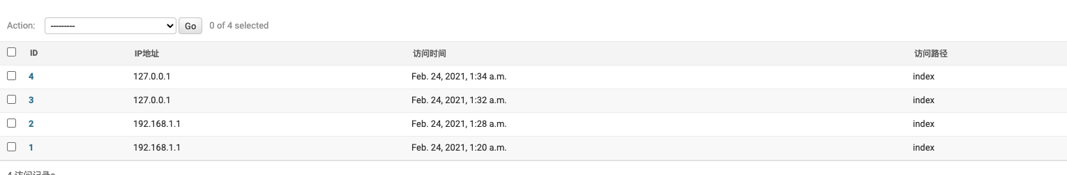 django后台的访问记录